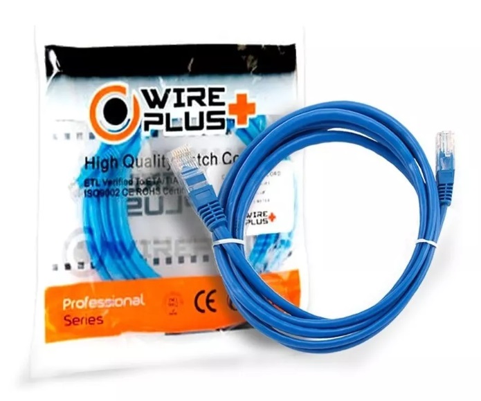 PATCH CORD WIREPLUS+ CAT5e AZUL 1m  (copia)