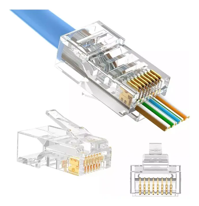 Conectores Rj45 Cat6 Pass-thru 100 und