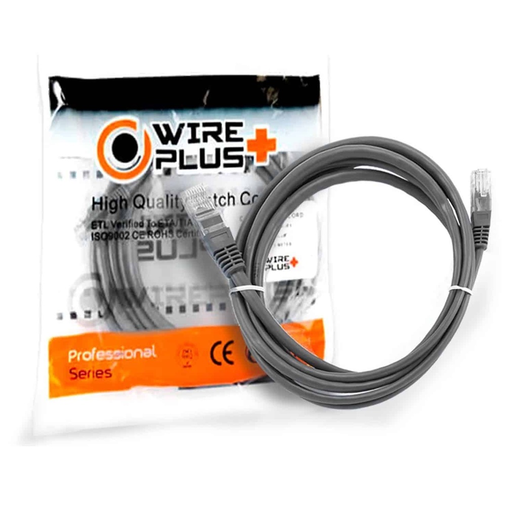 PATCH CORD WIREPLUS+ CAT5e GRIS 1m