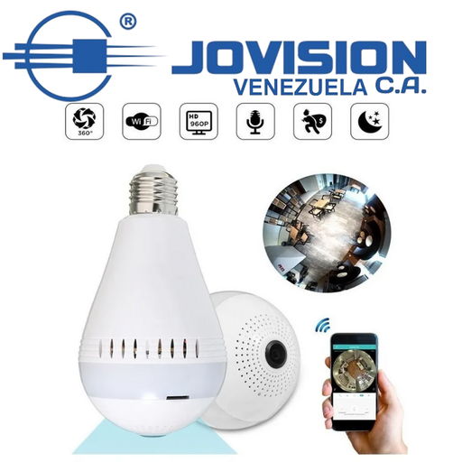 Camara Ip Espia Wifi Panorama 360º Tipo Bombillo Led - Ojo de Pez. Model Mvteam