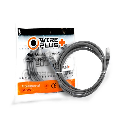 PATCH CORD WIREPLUS+ CAT5e GRIS 2m